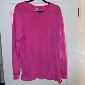 Aritzia TNA Hot Pink Lounge Long Sleeve Tee